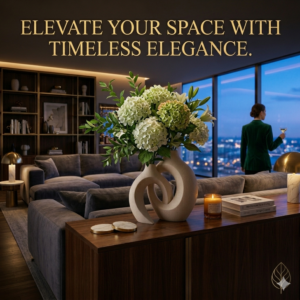Modern Ceramic Vase Set – Minimalist Decorative Vase for Living Room, Bedroom, Dining Table & Office
