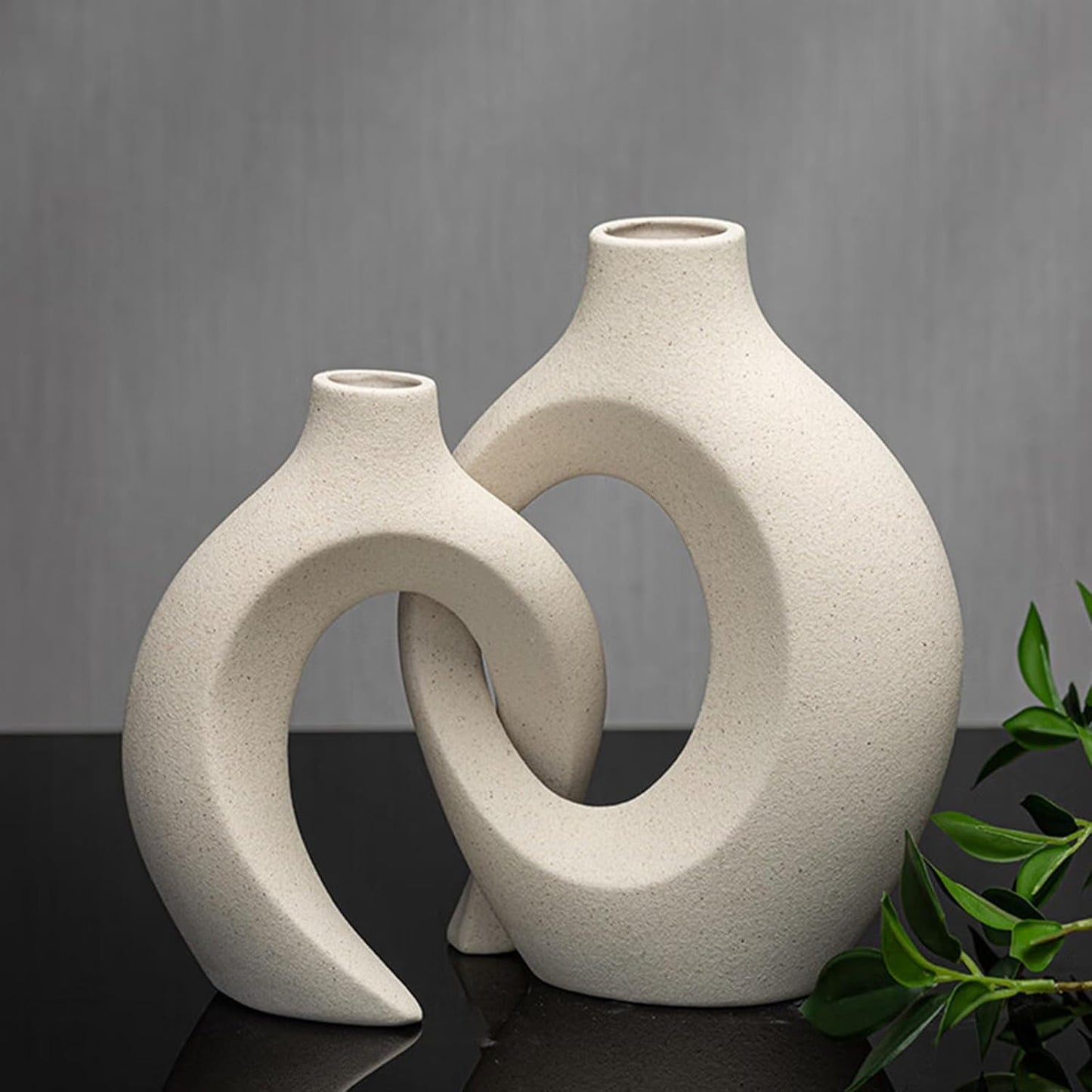 Modern Ceramic Vase Set – Minimalist Decorative Vase for Living Room, Bedroom, Dining Table & Office