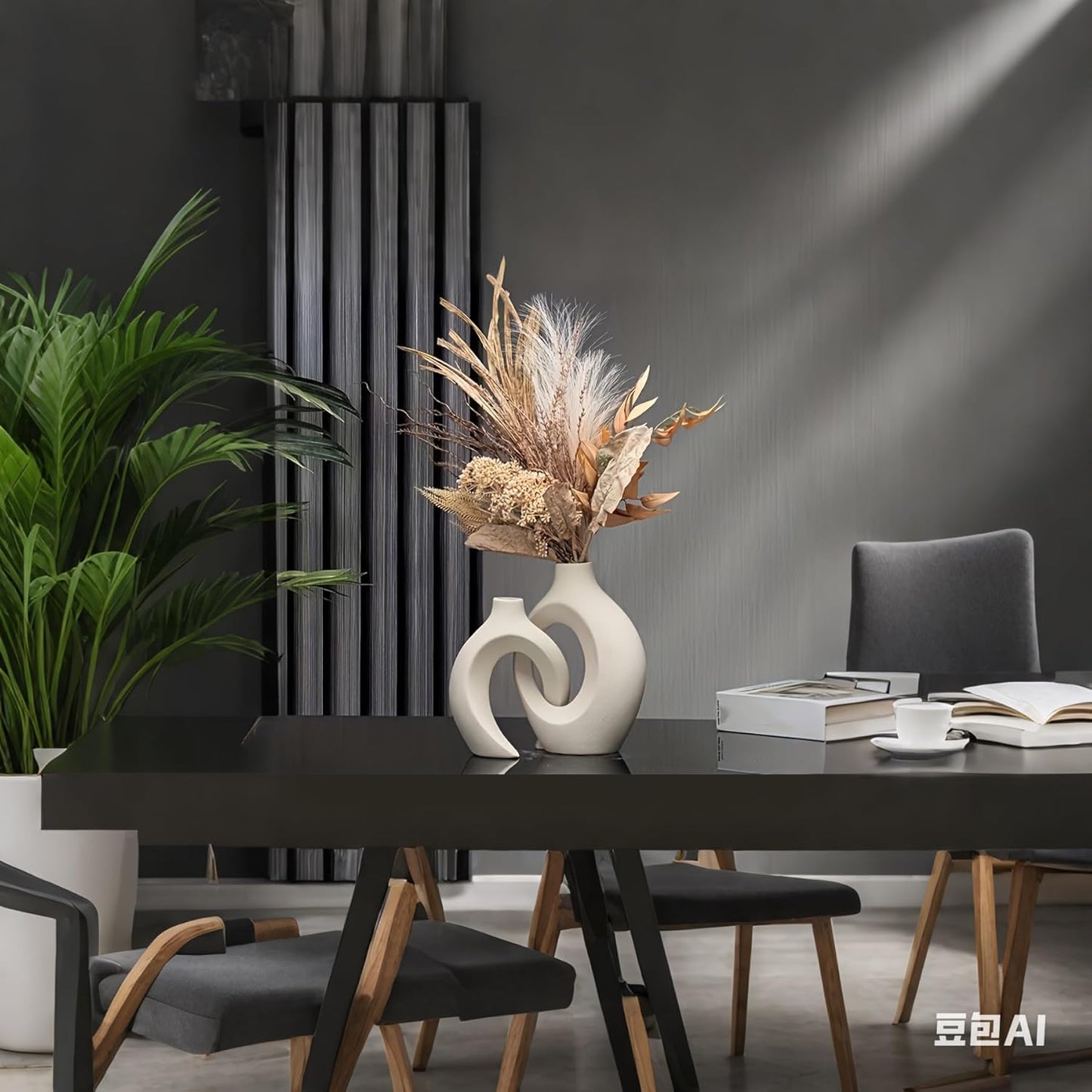 Modern Ceramic Vase Set – Minimalist Decorative Vase for Living Room, Bedroom, Dining Table & Office