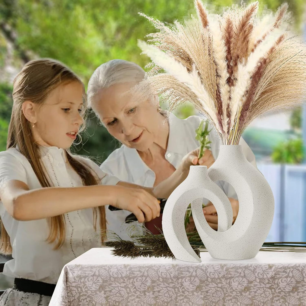 LUPMI Modern Ceramic Vase Set – Timeless Home Décor